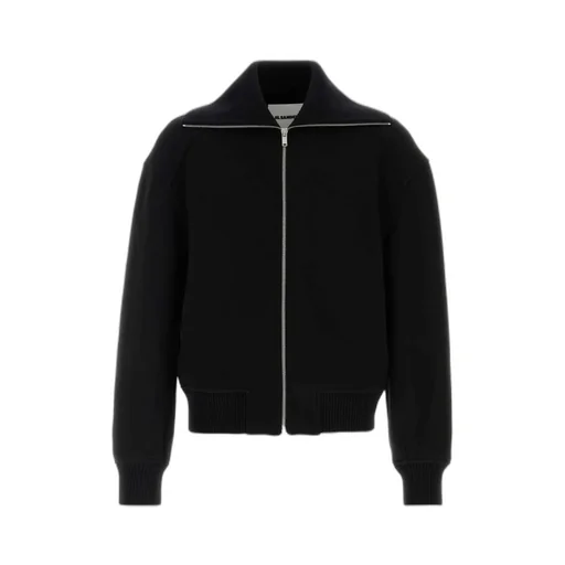 Zip-Up Wool Bomber Jacket