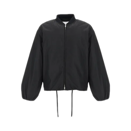 Zip-Up Drawstring-Hem Bomber Jacket