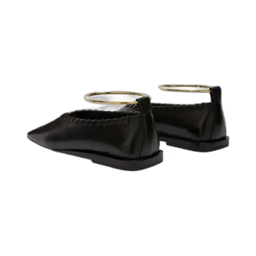 Ring-Detailed Stitching Ballet Flats