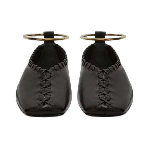Ring-Detailed Stitching Ballet Flats