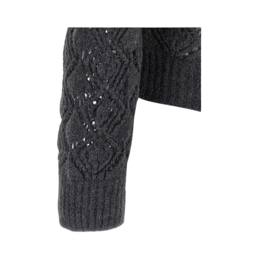 Openwork Zipped Knit Cardigan