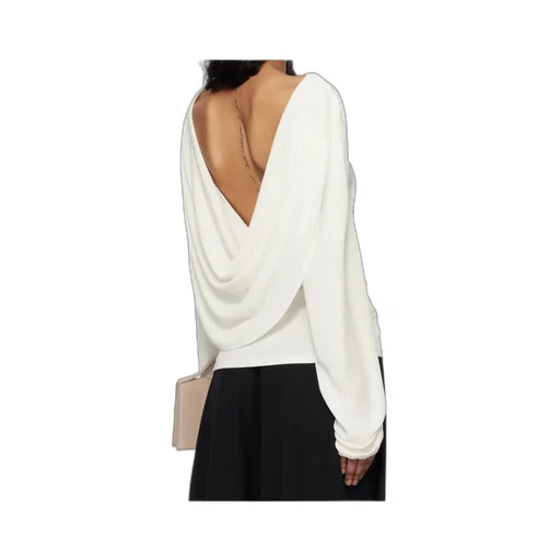 Long-Sleeved Backless Top