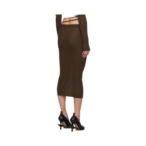 La Jupe Pralù Scallop Hem Midi Skirt
