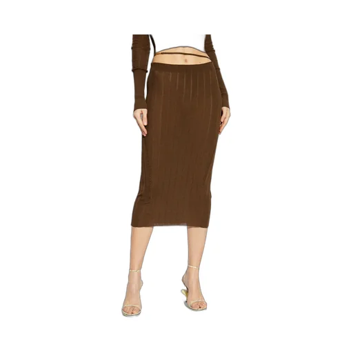 La Jupe Pralù Scallop Hem Midi Skirt
