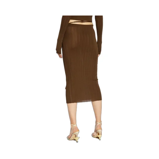 La Jupe Pralù Scallop Hem Midi Skirt