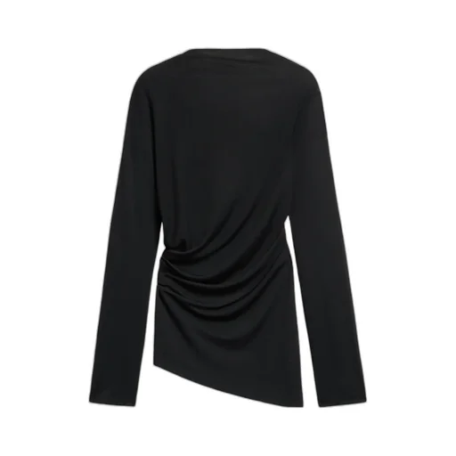 Gathered Long-Sleeve Dress