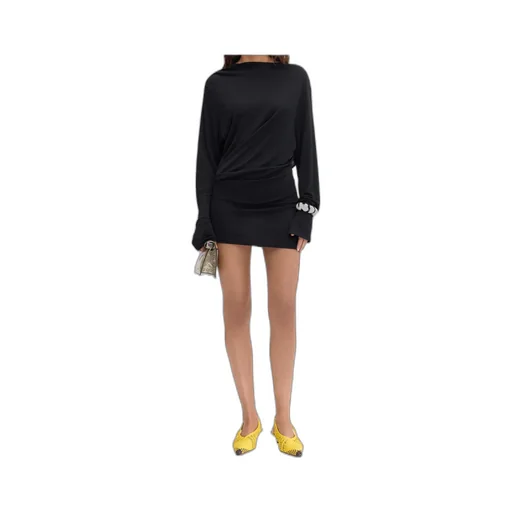 Gathered Long-Sleeve Dress