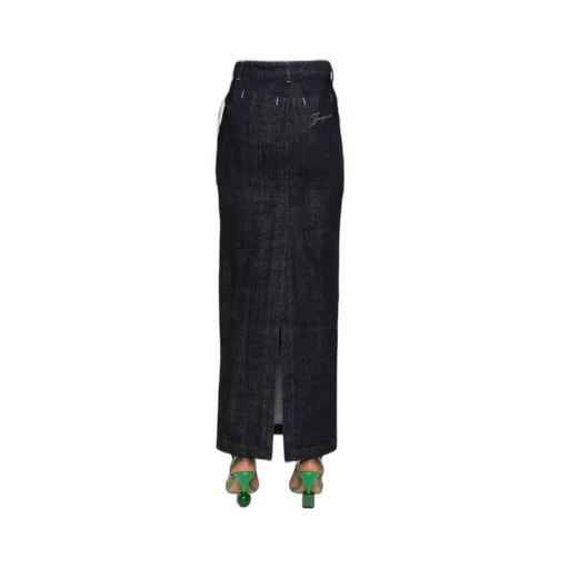 Le Jupe De-Nimes Rear Slit Maxi Skirt