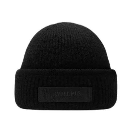 Logo Patch Ribbed Beanie
