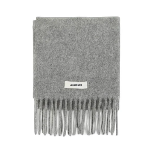 Logo Patch Fringed Scarf