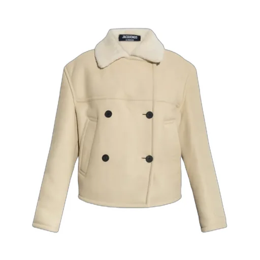 Double-Breasted Shearling Coat