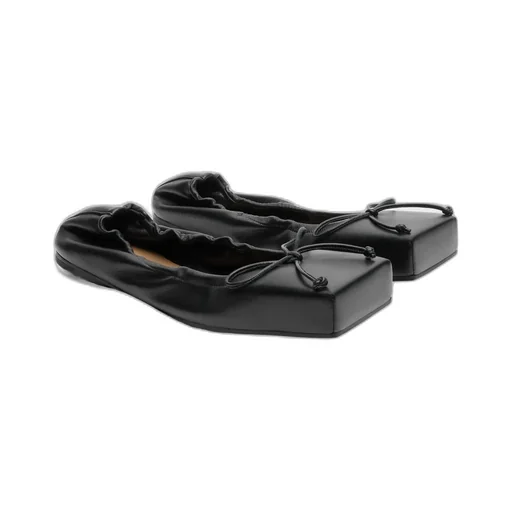 Bow Detailed Square-Toe Flats