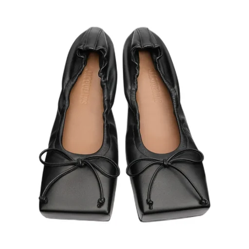 Bow Detailed Square-Toe Flats