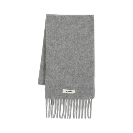 Logo Patch Fringed Scarf