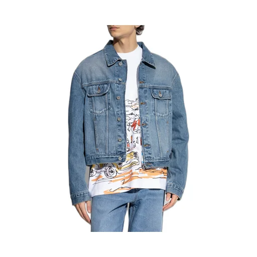 Collared Button-Up Denim Jacket
