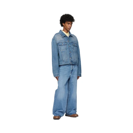 Collared Button-Up Denim Jacket