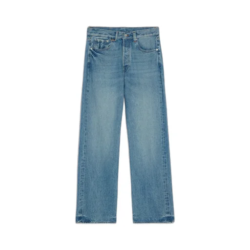 Logo Patch Straight Leg Jeans