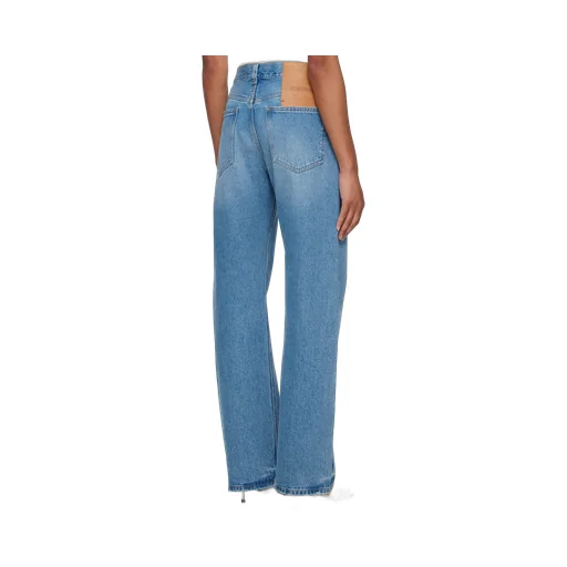 Logo Patch Straight Leg Jeans