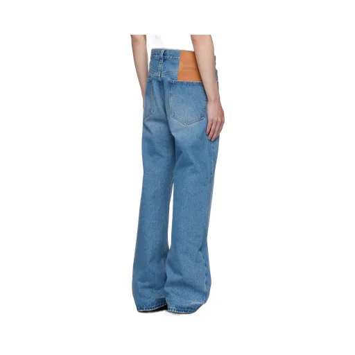 Logo Patch Straight Leg Jeans