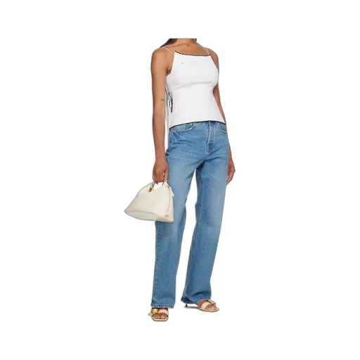 Logo Patch Straight Leg Jeans