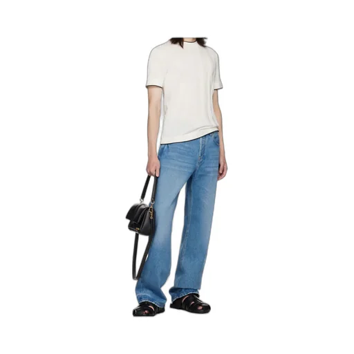 Logo Patch Straight Leg Jeans