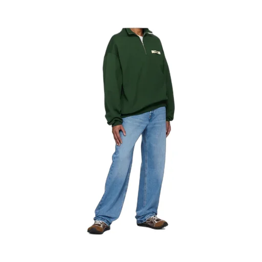 Logo Patch Straight Leg Jeans