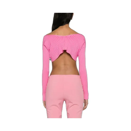 Logo Plaque Cropped Long-Sleeve Top