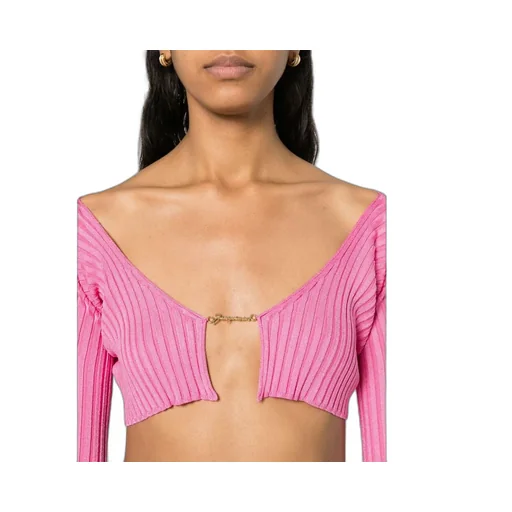 Logo Plaque Cropped Long-Sleeve Top