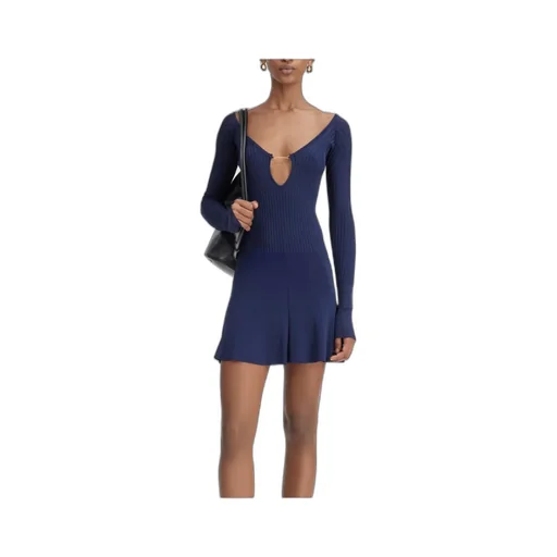 Long Sleeve Scalloped Mini Dress