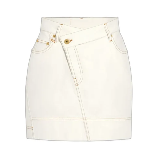 Asymmetric Mini Jean Skirt