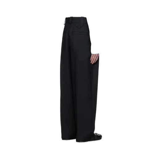 Curved Pleated Trousers
