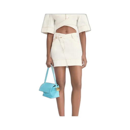 Asymmetric Mini Jean Skirt
