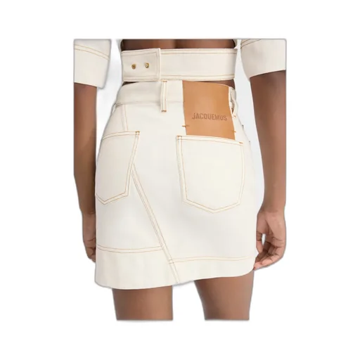 Asymmetric Mini Jean Skirt
