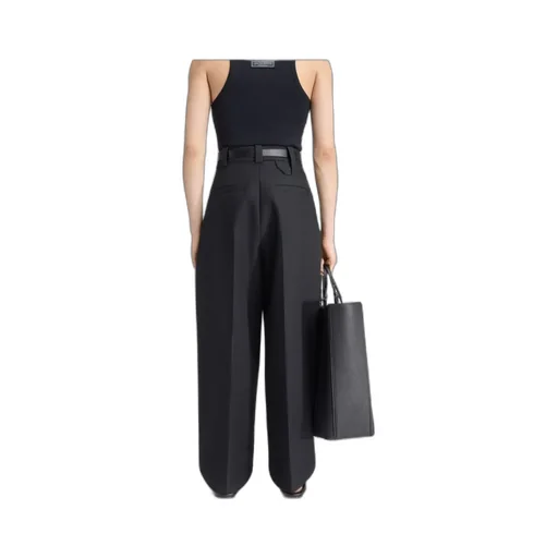 Curved Pleated Trousers
