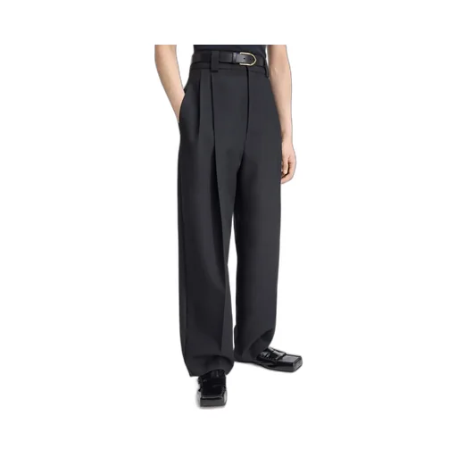 Curved Pleated Trousers