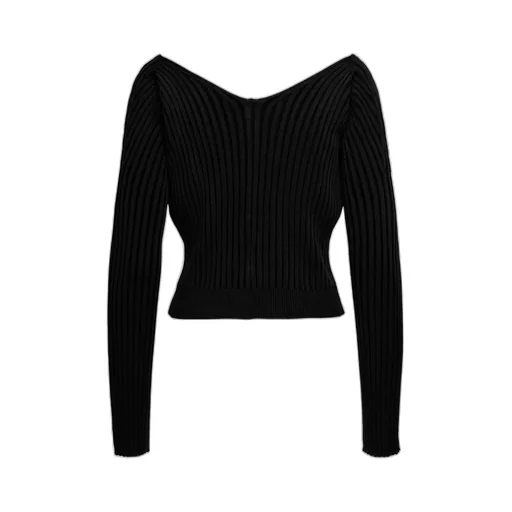 Ribbed-Knit Logo-Lettering Cardigan