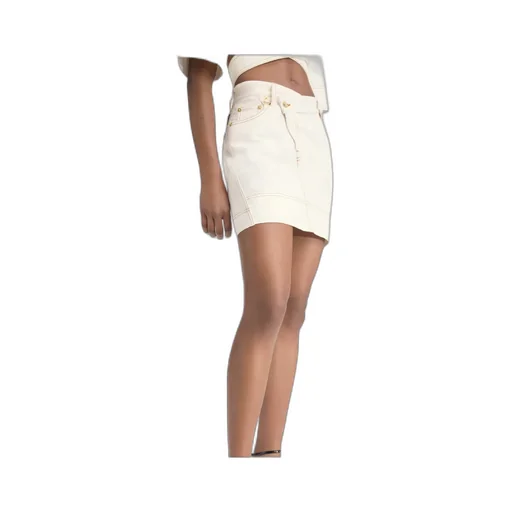 Asymmetric Mini Jean Skirt
