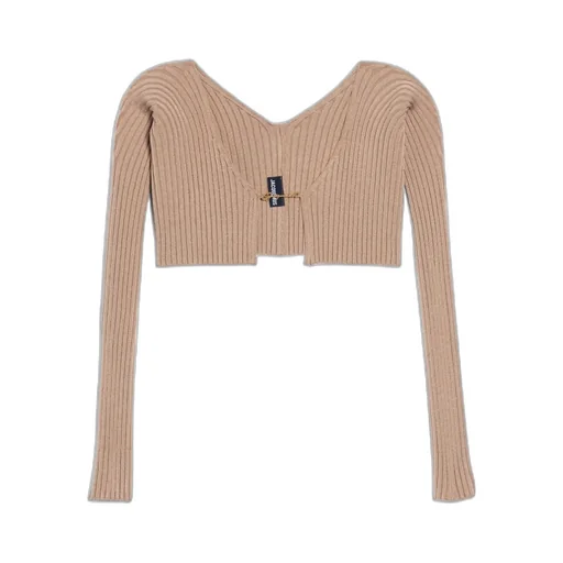 Ribbed Knit Cropped Cardigan