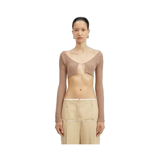 Ribbed Knit Cropped Cardigan