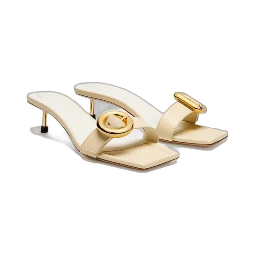 Square-Headed High-Heeled Sandals
