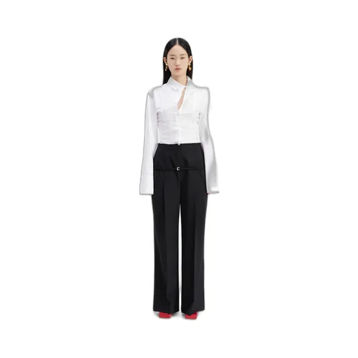 Belted Wide-Leg Pants