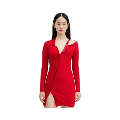 La Robe Maille Colin Ribbed Mini Dress