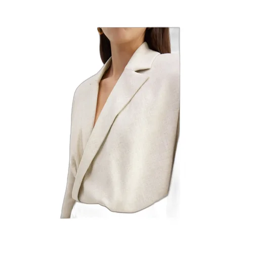 Ruched-Effect Cropped Tailor Blazer