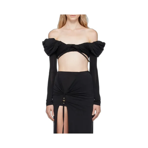 Ruffled Off-Shoulder Crop Top