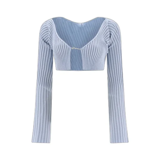 Ribbed Knit Cropped Cardigan