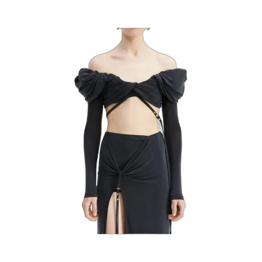Ruffled Off-Shoulder Crop Top