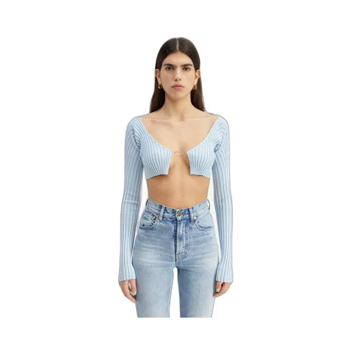 Ribbed Knit Cropped Cardigan