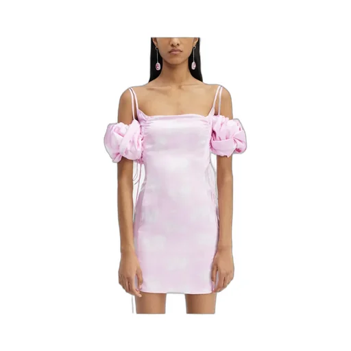 Puffed Sleeve Mini Dress