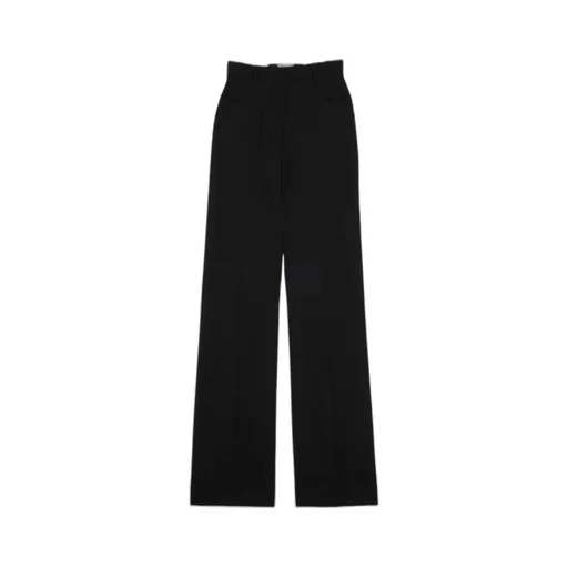 Belt-Loop Wool Casual Pants