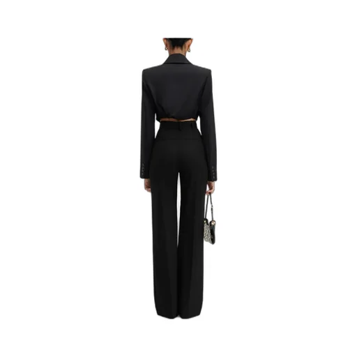 Belt-Loop Wool Casual Pants